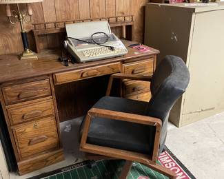 Desk, chair, Bama rug