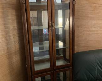 Curio cabinet w/beveled glass