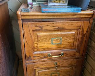 2 drawer oak file cabinet
