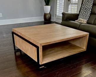 Modern wood coffee table with storage