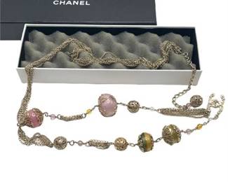 Lot 021 
Chanel Art Glass Double Drop Belt