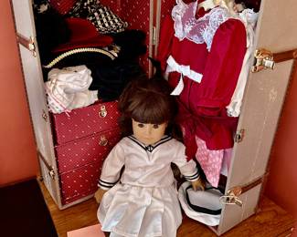 American Girl doll plus wardrobe and accessories (pics of all dresses following)
