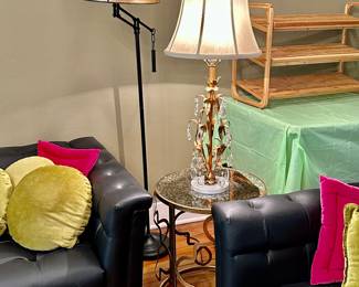 We have two of these black tufted VINTAGE sofas in beautiful condition!! They’re truly phenomenal.