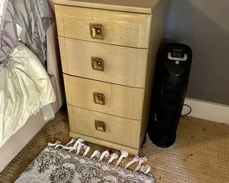 We have two nightstands, chest of drawers, mirror, and dresser in this vintage bedroom suite