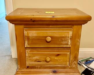 two drawer pine nightstand by Broyhill