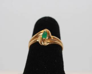 14K EMERALD CHRISTIAN BERNARD