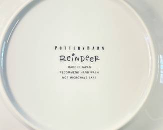 Detail pic, Pottery Barn Reindeer 9 piece set
1 Large Platter 11" x 17"
8 Dessert/Luncheon/Salad Plates 8.5"
$230  
