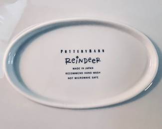 Detail pic, Pottery Barn Reindeer 9 piece set
1 Large Platter 11" x 17"
8 Dessert/Luncheon/Salad Plates 8.5"
$230  