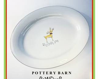 Detail pic, Pottery Barn Reindeer 9 piece set
1 Large Platter 11" x 17"
8 Dessert/Luncheon/Salad Plates 8.5"
$230  