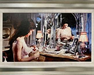 8). Original Acrylic Painting, custom frame
Artist: Stephen Sebastian 
Title: "If Only" 2006
Overall: 50x32
Image: 39x21.5
Extension: 2"
$2,200