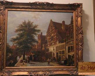 Vintage Dutch Architectural Painting - De Haan