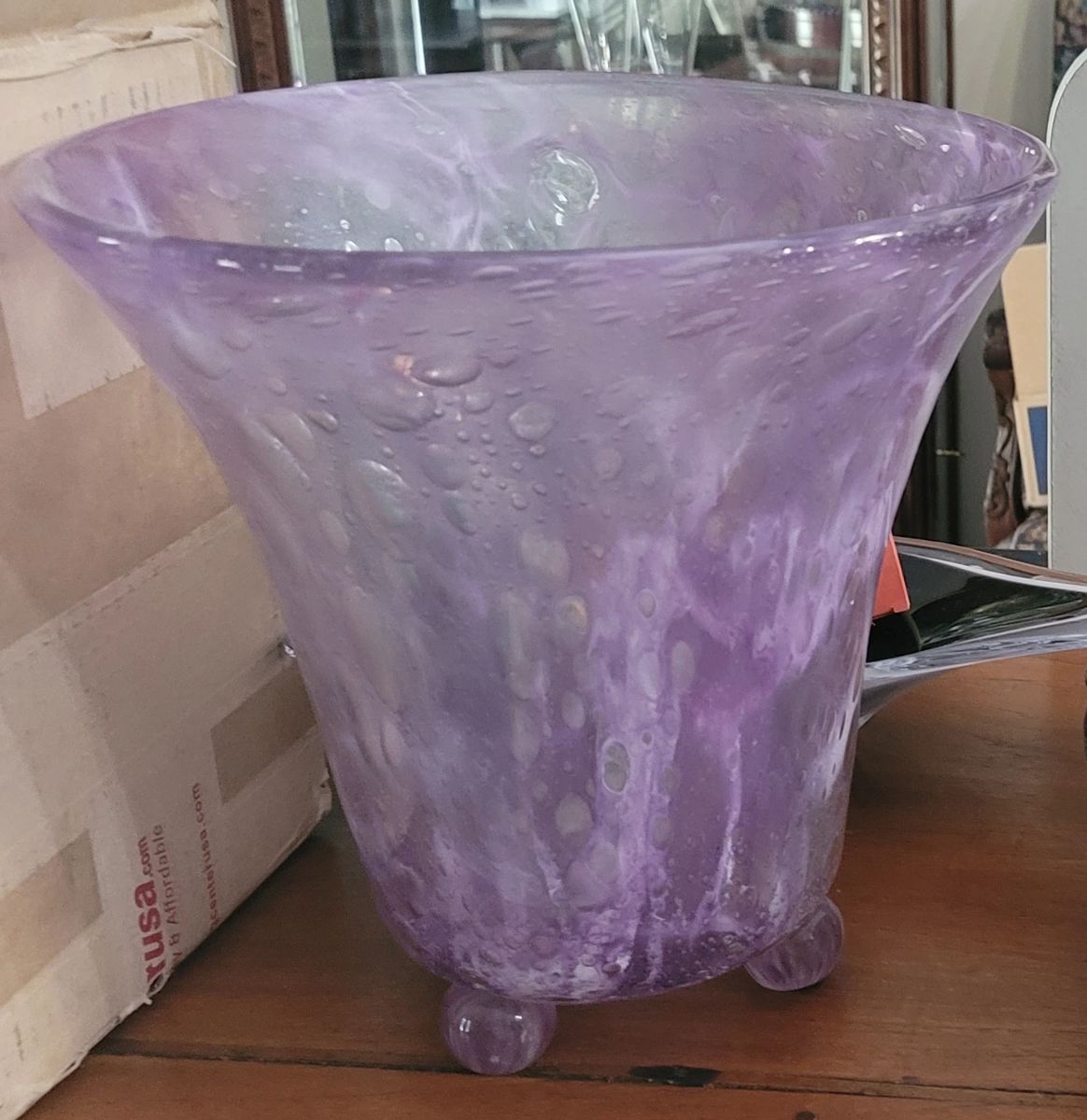 artglass purple large vase