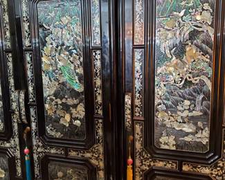 Beautiful Mother of Pearl Inlaid Asian Wardrobe