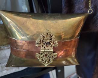 Vintage Brass and Copper Pillow Purse