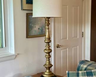 Very tall Mid-Century brass lamp