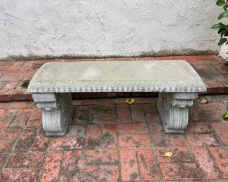 $200.00.  Vintage Concrete Cement Garden Bench 3 Pieces. 