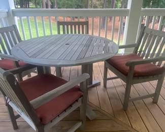 Oxford Garden Teak Patio Table w/ Chairs
