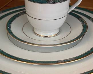 Noritake Emerald Crest 
( We have 12 Place Settings w/ 64 Total Pieces! This would be lovely for the upcoming holidays!!)
