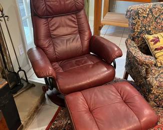 Benchmaster Ruby Red Chair and Footrest