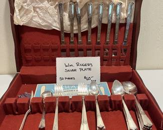 Wm Rogers Silver Plate Flatware, 50 pcs