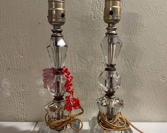 Pair of vintage glass lamps