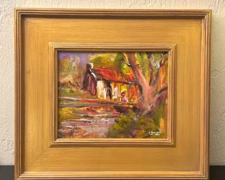 "River Cottage" Oil Painting by Artist Len Garon w/COA