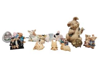 This Little Piggy ... Brass Bank Figurines Farmhouse Decor