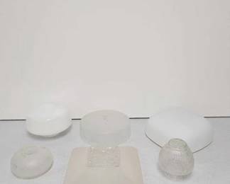Vintage Lighting Globes and Shades Art Deco milk glass Etched Satin Glass
