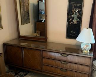 Matching dresser with mirror
