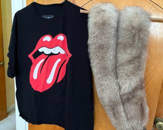 Rolling Stones concert t-shirt and mink stole!