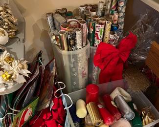 Christmas wrap and bows.....