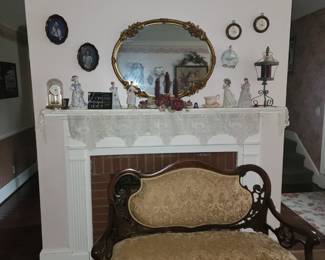 Sofa, mantle ,decor