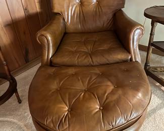 Vintage leather chair & ottoman