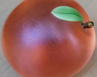 Unique Peach paperweight signed