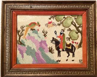 Handcrafted cross stitch painting