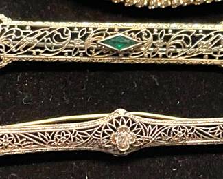 Vintage elongated bar brooch sweater pin