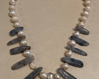 beautiful pearl and gemstone necklace