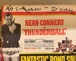 Old poster of Sean Connery in “Thunderball” In “As is “ condition.