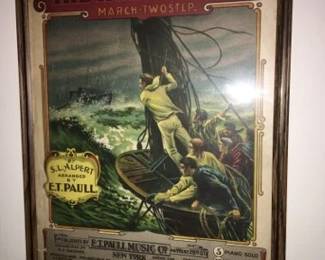 "The Hurricane March Twostep" by ET Paul Beautiful Lithograph Framed and ready to hang