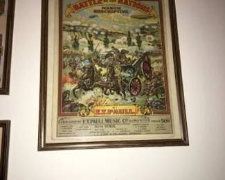 authentic sheet music "Battle of the Nations" by ET Paul 1915 Beautiful Lithograph