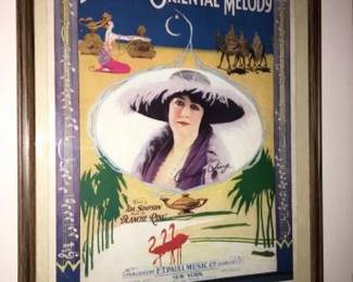 "Dreamy Oriental Melody" 1920 Blanche Ring ET Paul sheet music. Beautiful Lithograph
