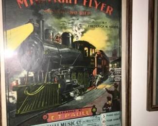authentic sheet music "The Midnight Flyer" Buyenlarge by ET PAUL 1919 beautiful lithograph