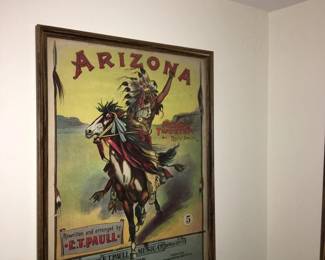 authentic sheet music "Arizona: March and Two-Step" by ET Paul 1901 Beautiful Lithograph of Native American Indian on Cover
