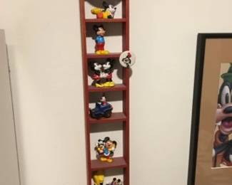 1988 Goofy in a blue miniature pull back blue car and mickey mouse club shelf