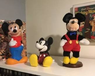 vintage mickey mouse coin banks and vintage applause mickey mouse bow tie 17" plush