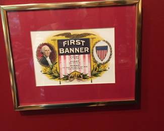 Professionally framed. Inside lid cigar box