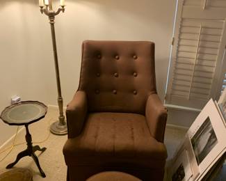 Mid-Century modern chair and footstool