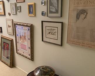 Art, framed and unframed, local artists too.