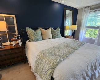 King size bed w/ matching PAIR of side tables