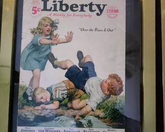 1 OF 3 FRAMED LIBERTY MAGAZINE COVER